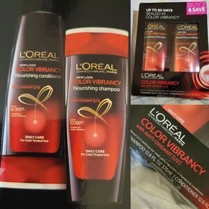 SET LOREAL SHAMPOO + CONDITIONER Color Vibrancy antioxidant UV Hair protection